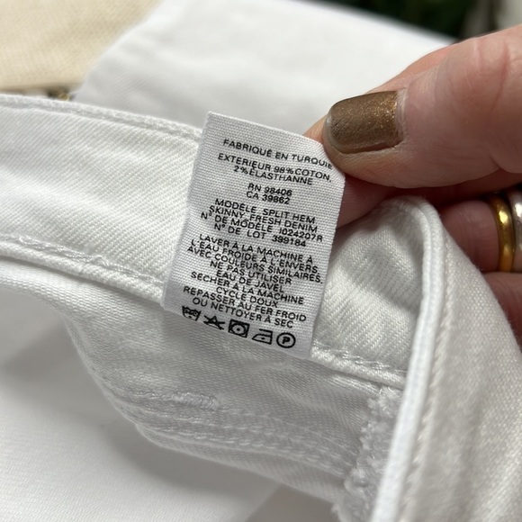 Theory White Split Hem Skinny Fresh Denim Size 31 - Picture 6 of 9